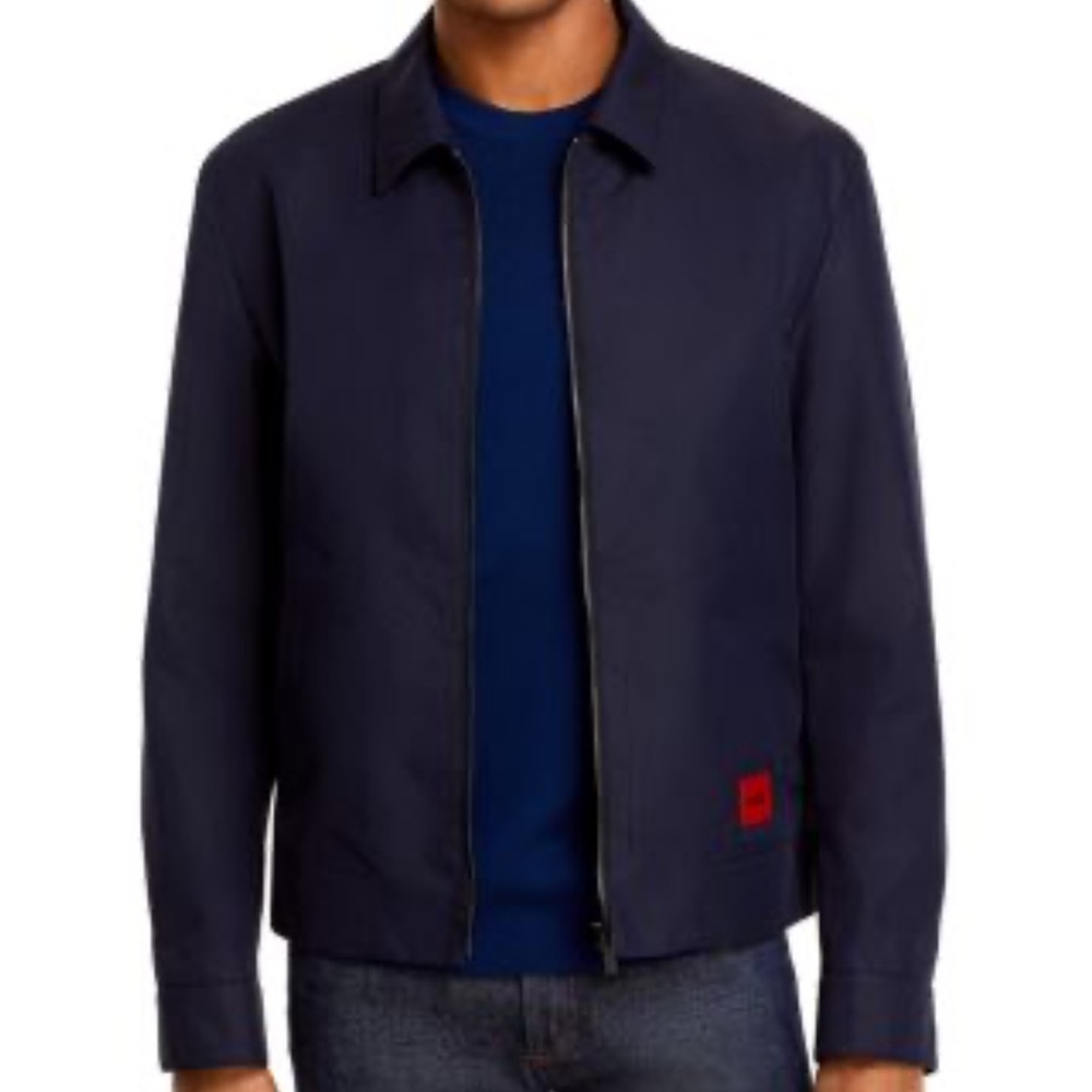 HUGO Black Trucker Jacket with Red Accent
